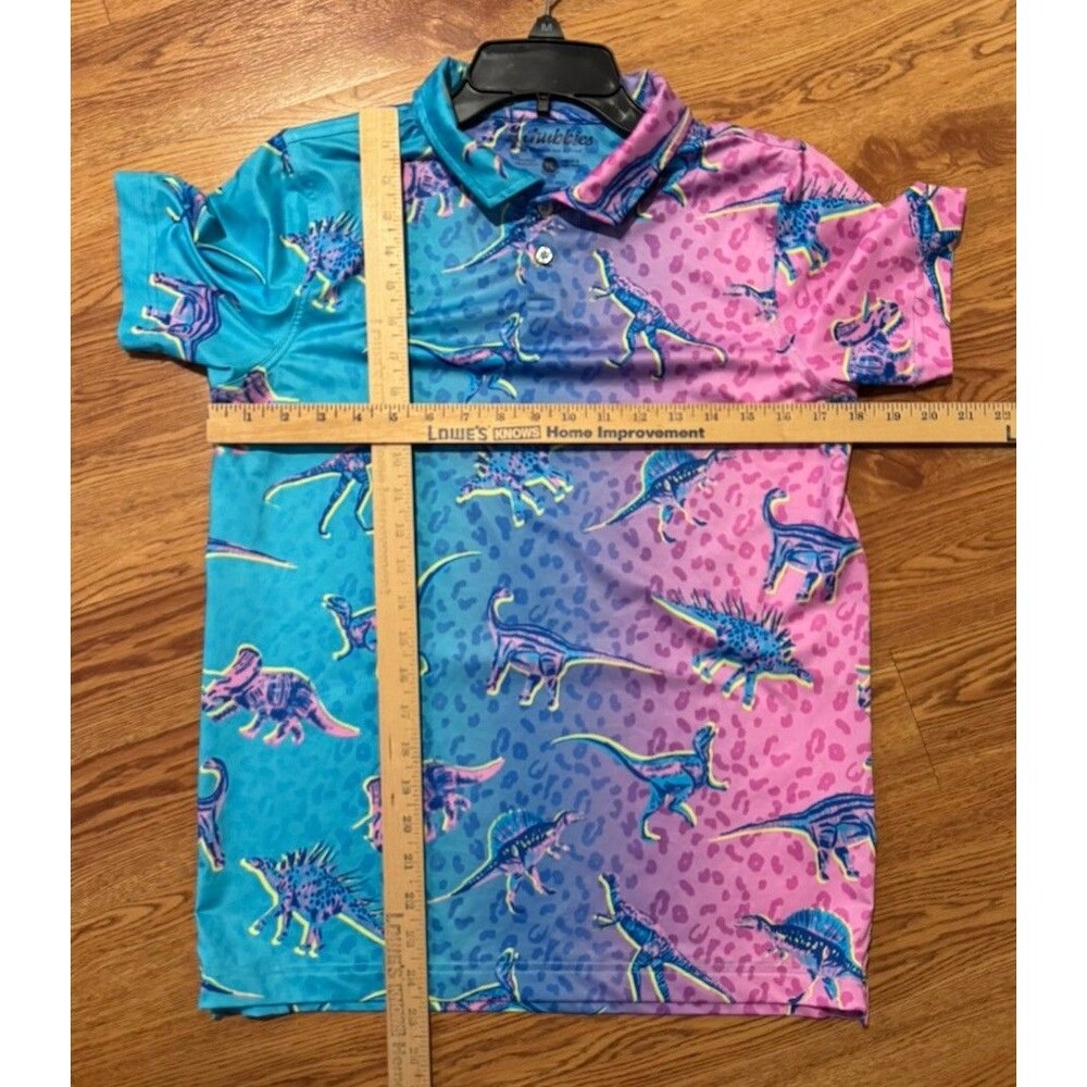 Chubbies The Dino Delight Performance Polo Youth Boy’s L Preppy Surfer Beach - Picture 6 of 7